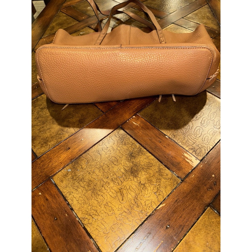 Rebecca Minkoff Medium Whipstitch Tote- Almond General Leather 2 Pics Sets - Picture 3 of 7